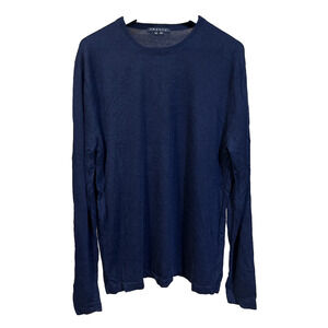 Theory Andrew Cashmere Silk Blend Sweater Mens XL Navy Blue Luxury Capsule